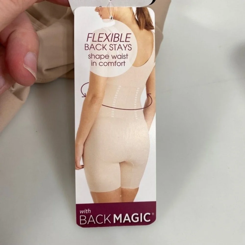 Total Comfort Womens Shape Away Extra Firm Control‎ Torsette Thigh Shapewear M
